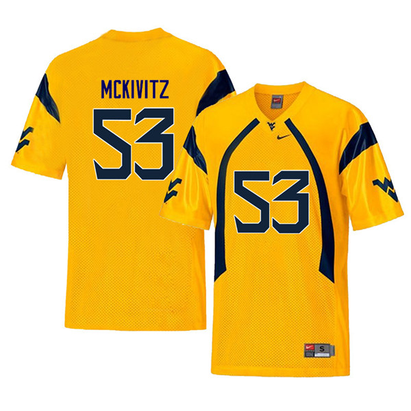 NCAA Men's Colton McKivitz West Virginia Mountaineers Yellow #53 Nike Stitched Football College Retro Authentic Jersey XZ23D63WR
